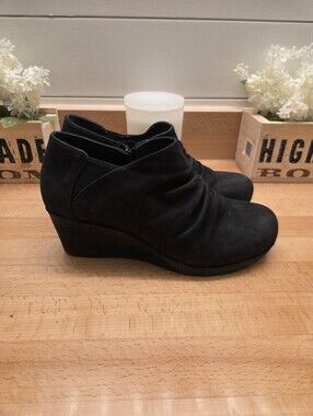 Dansko Sheena Slouchy Black Wedge Ankle Booties Women's Size EU 41